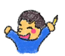 drew with crayon. sticker #3027692