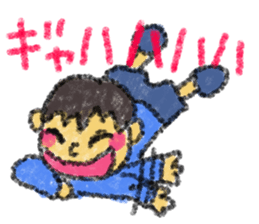 drew with crayon. sticker #3027694