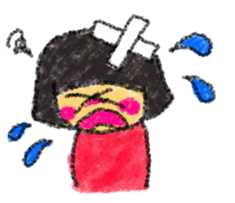 drew with crayon. sticker #3027710