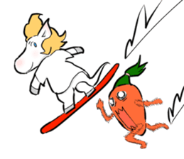 white horse48 Story of a small sticker sticker #3027861