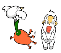 white horse48 Story of a small sticker sticker #3027866