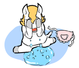 white horse48 Story of a small sticker sticker #3027873