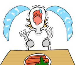 white horse48 Story of a small sticker sticker #3027874