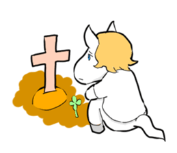 white horse48 Story of a small sticker sticker #3027875