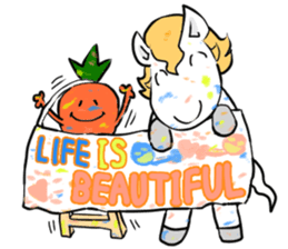 white horse48 Story of a small sticker sticker #3027882