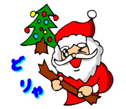 Digging Santa Claus Christmas sticker #3028651