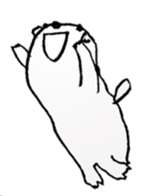 The dog drawn while phone sticker #3030001