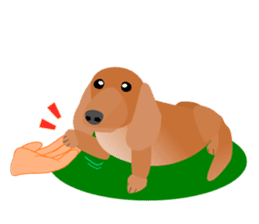 Dachshund Red (dog stamp series) sticker #3031853