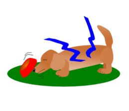 Dachshund Red (dog stamp series) sticker #3031874