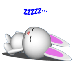 3D version of white rabbit Panku sticker #3040060