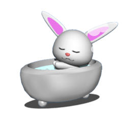 3D version of white rabbit Panku sticker #3040070