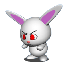 3D version of white rabbit Panku sticker #3040071