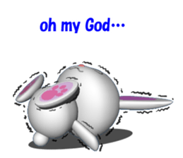 3D version of white rabbit Panku sticker #3040075