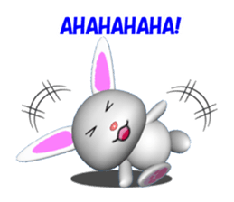 3D version of white rabbit Panku sticker #3040082