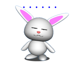 3D version of white rabbit Panku sticker #3040086