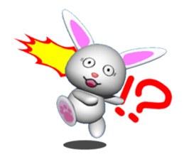 3D version of white rabbit Panku sticker #3040087