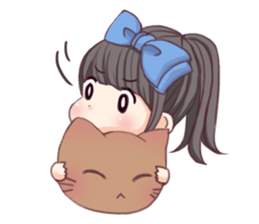 Girl of ribbon sticker #3041054