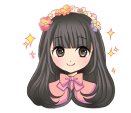 Girl of ribbon sticker #3041058