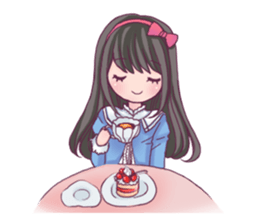 Girl of ribbon sticker #3041066