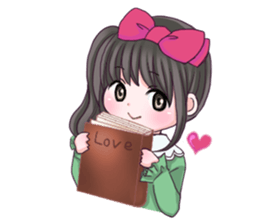 Girl of ribbon sticker #3041069