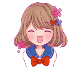 Girl of ribbon sticker #3041079