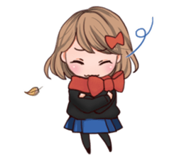 Girl of ribbon sticker #3041081