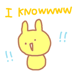 A Japanese rabbit reacting in English