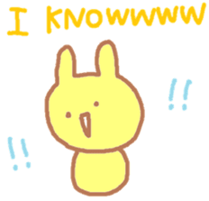 A Japanese rabbit reacting in English sticker #3047285