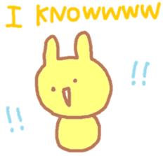 A Japanese rabbit reacting in English sticker #3047285