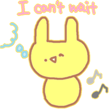 A Japanese rabbit reacting in English sticker #3047287