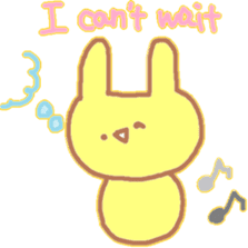 A Japanese rabbit reacting in English sticker #3047287