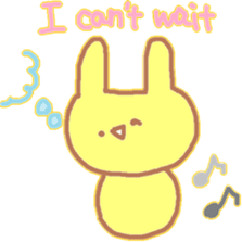 A Japanese rabbit reacting in English sticker #3047287