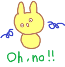 A Japanese rabbit reacting in English sticker #3047289