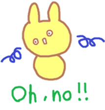 A Japanese rabbit reacting in English sticker #3047289