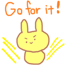 A Japanese rabbit reacting in English sticker #3047290