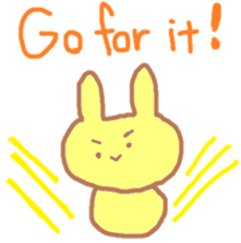 A Japanese rabbit reacting in English sticker #3047290