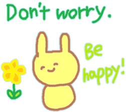 A Japanese rabbit reacting in English sticker #3047291