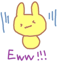 A Japanese rabbit reacting in English sticker #3047296