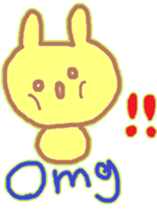 A Japanese rabbit reacting in English sticker #3047297