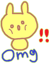 A Japanese rabbit reacting in English sticker #3047297