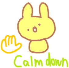 A Japanese rabbit reacting in English sticker #3047298