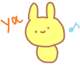 A Japanese rabbit reacting in English sticker #3047299