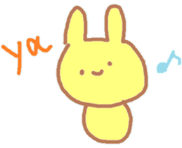 A Japanese rabbit reacting in English sticker #3047299