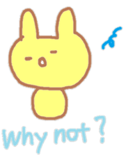 A Japanese rabbit reacting in English sticker #3047304