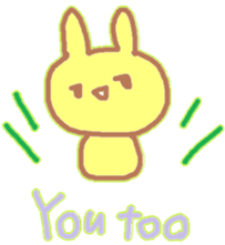 A Japanese rabbit reacting in English sticker #3047310