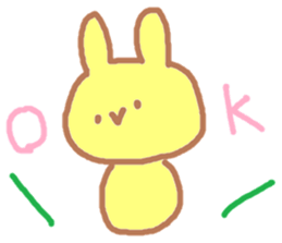 A Japanese rabbit reacting in English sticker #3047316