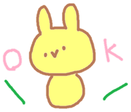 A Japanese rabbit reacting in English sticker #3047316