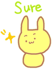 A Japanese rabbit reacting in English sticker #3047318