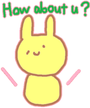 A Japanese rabbit reacting in English sticker #3047319
