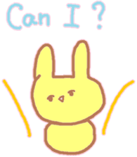 A Japanese rabbit reacting in English sticker #3047320